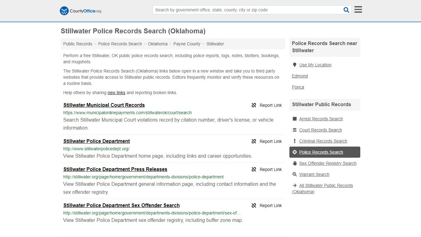 Police Records Search - Stillwater, OK (Accidents & Arrest Records)