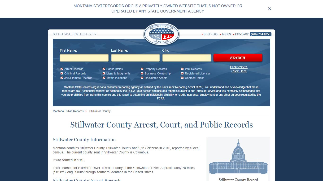 Stillwater County Arrest, Court, and Public Records